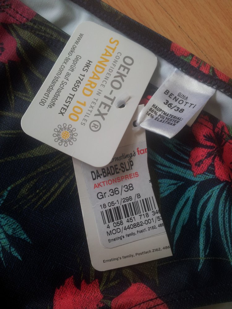 Bikini-Höschen bunt Blätter Blumen Gr. S 36/38 NEU