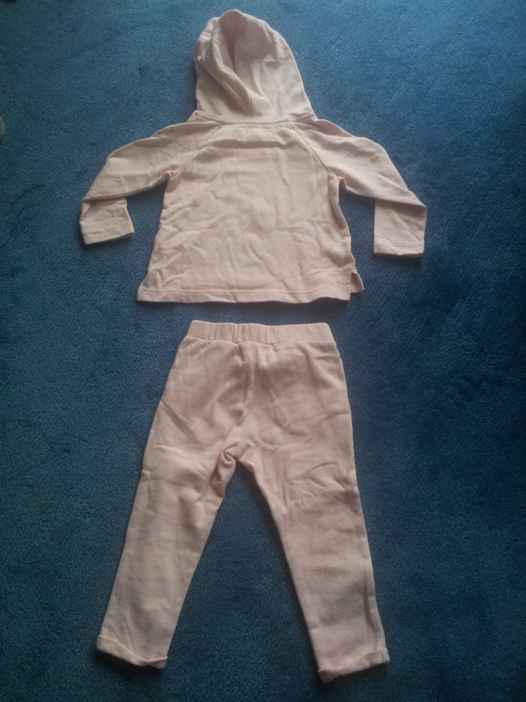  2-teilig Hausanzug Jogginganzug H&M rose Schmetterling Blumen Gr. 92