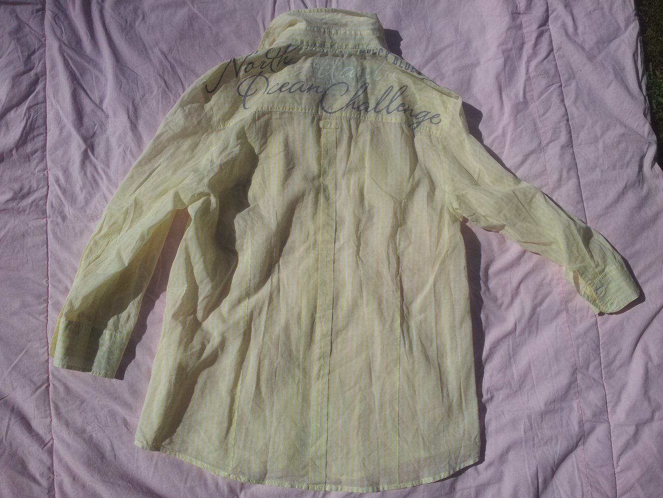  Bluse Soccx gelb Streifen 3/4 Ärmel Gr. S 36 transparent