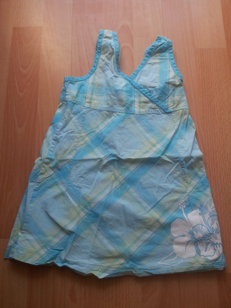 Kleid türkis weiß gelb kariert H&M L.O.G.G. Gr. 92