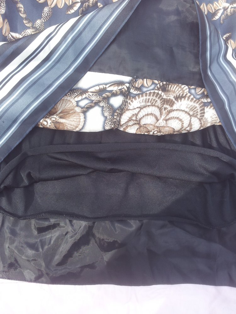  Neckholder Kleid Koton Gr. 40 Satin Streifen Blumen Muschelketen