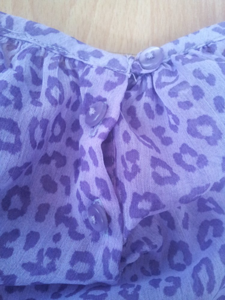 Bluse lila Leopard Gr. 92 durchsichtig transparent 