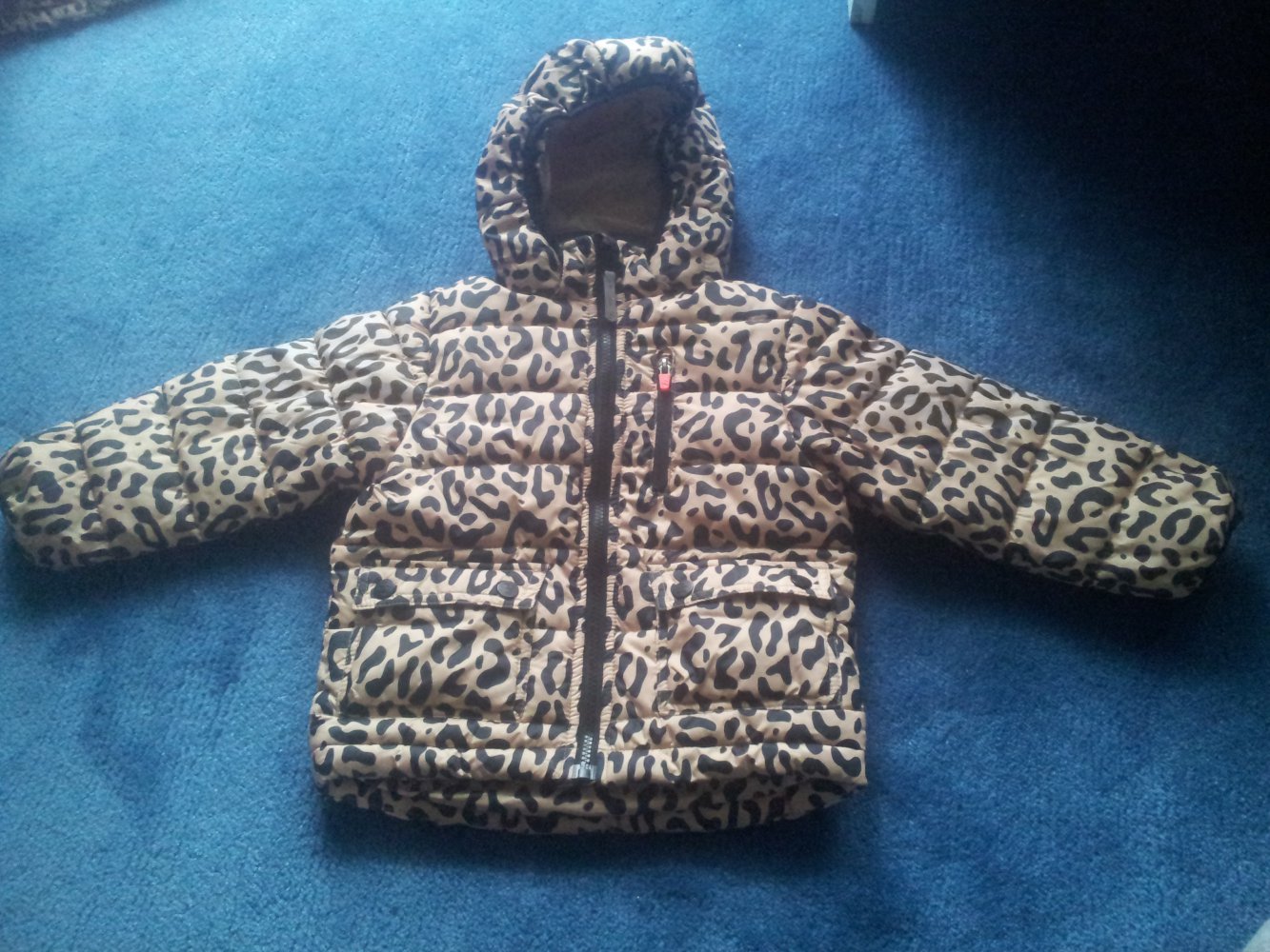 Winterjacke Leopard H&M mit Kaputze Gr. 98 neuwertig