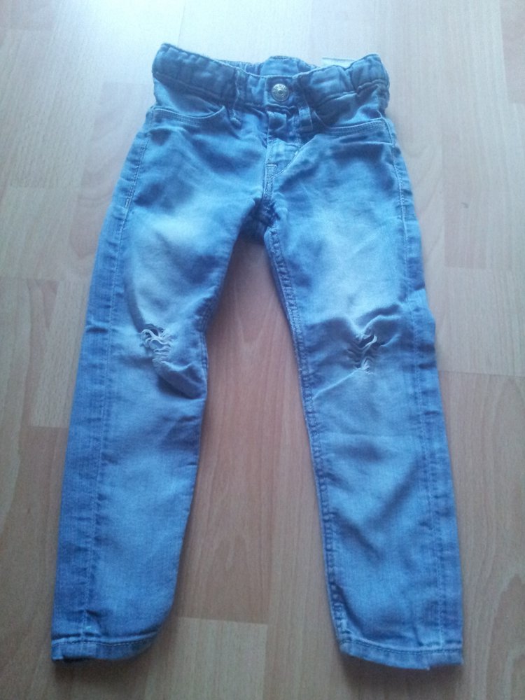Jeans blau H&M super skinny Used-Look Gr. 92