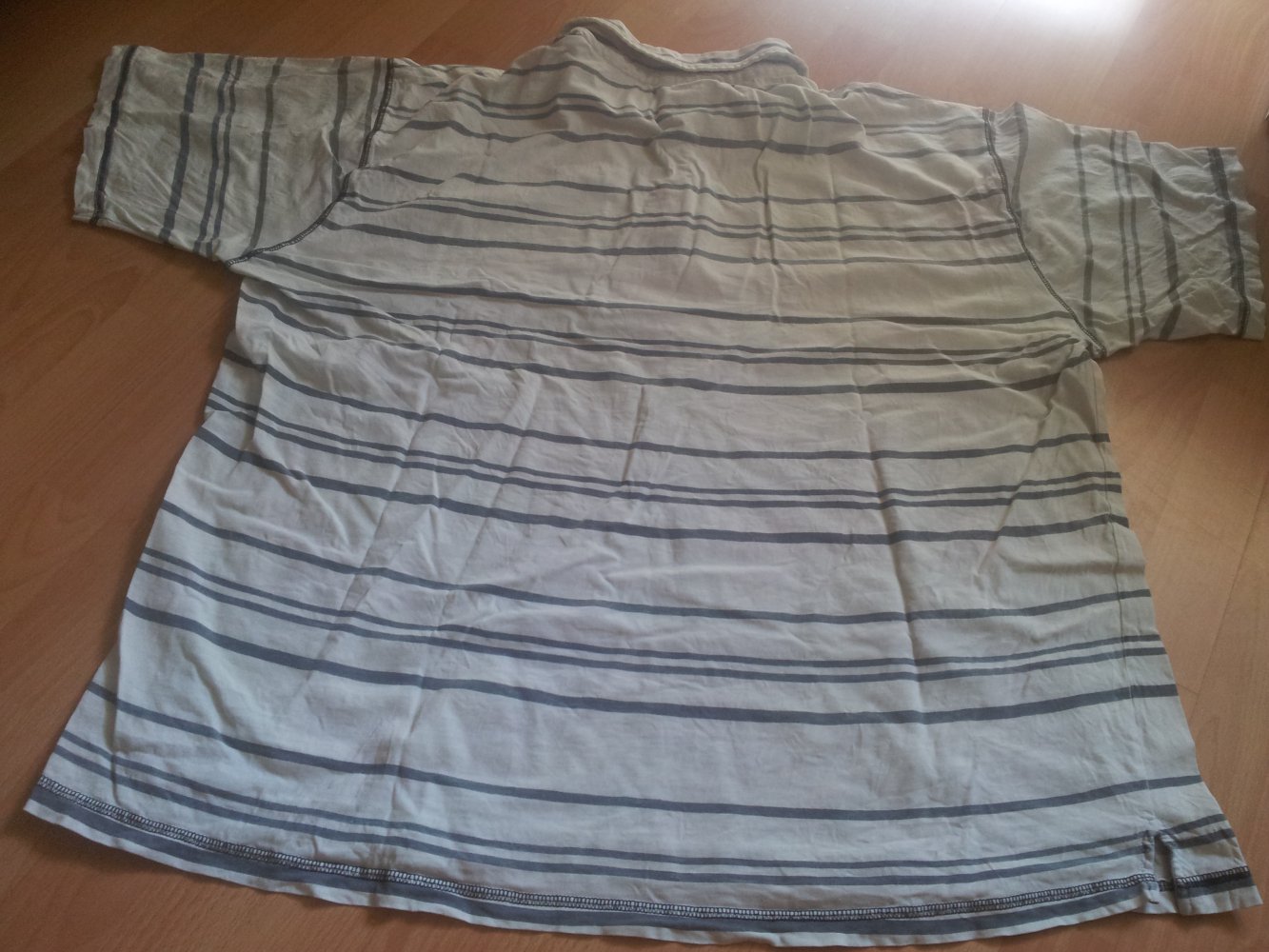  T-Shirt Poloshirt weiß grau Streifen 3XL XXXL 