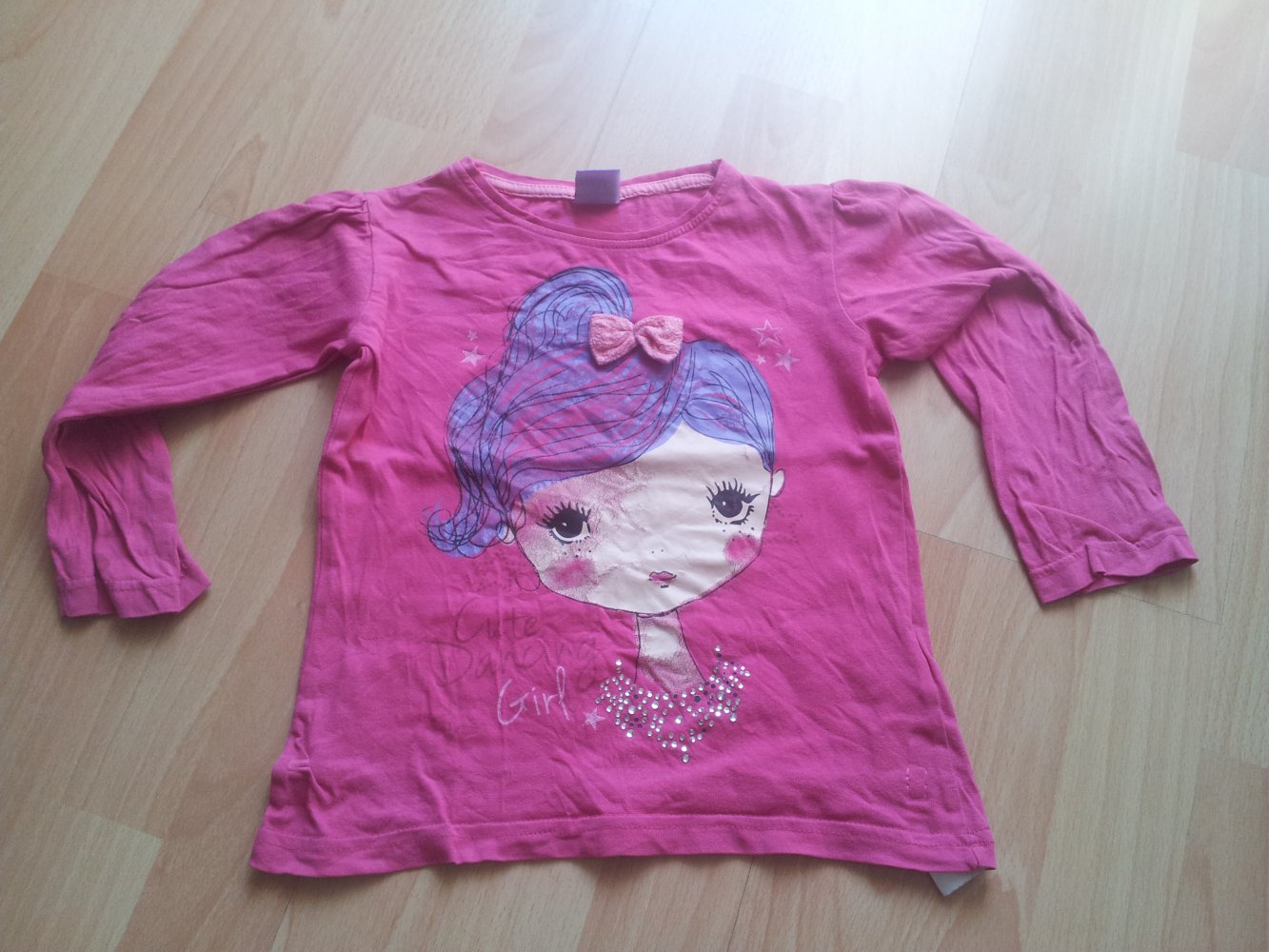 Pullover pink rosa lila Mädchen Strass Gr. 98