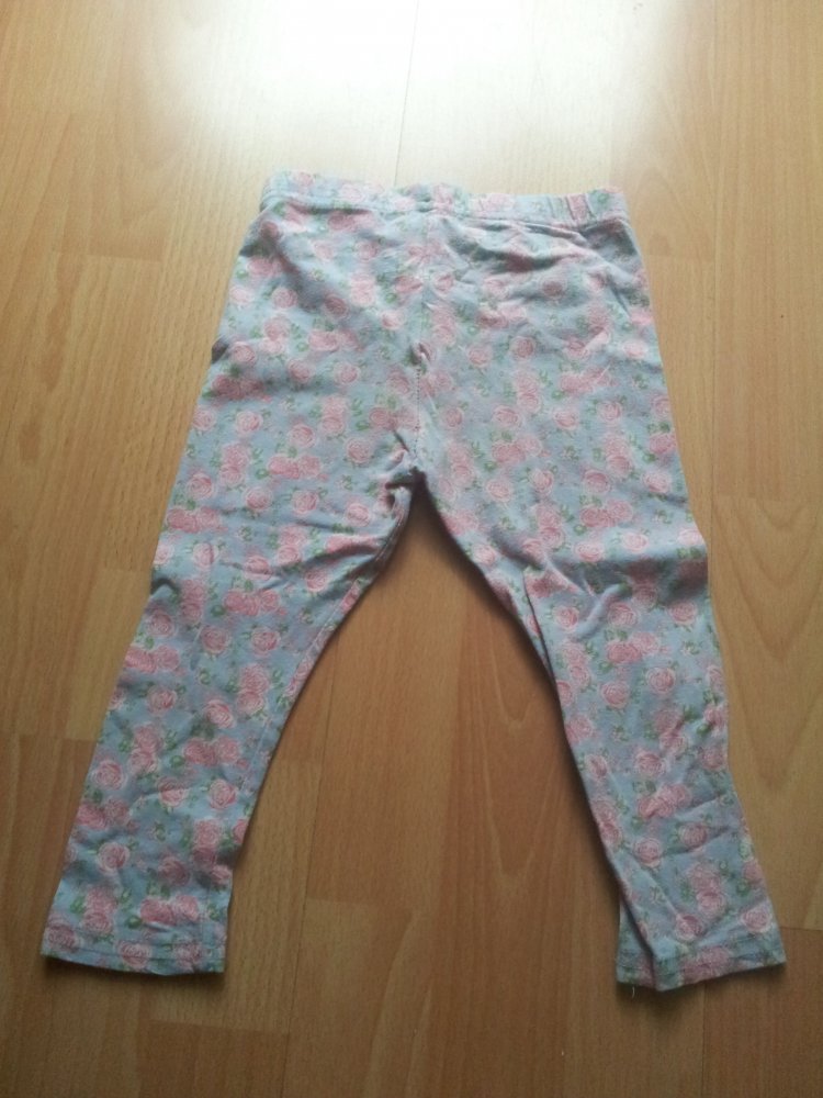 Leggings hellblau Rosen Blumen rot weiß grün Gr. 92