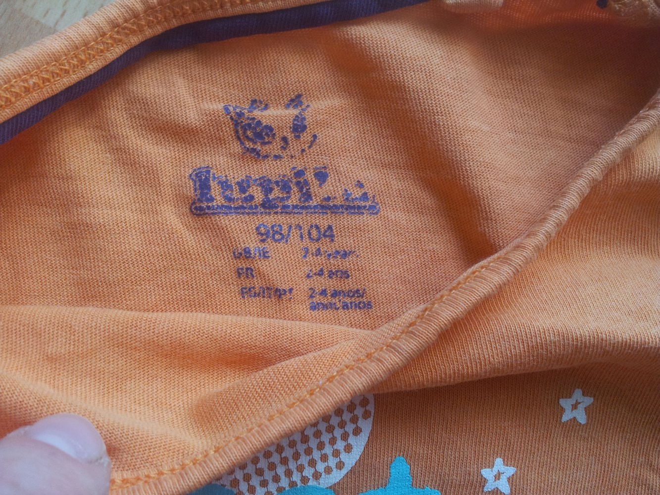  Pullover orange Katze Gr. 98/104