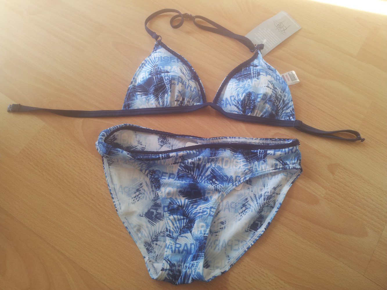  Bikini dunkelblau hellblau weiß Gr. 146/152 NEU