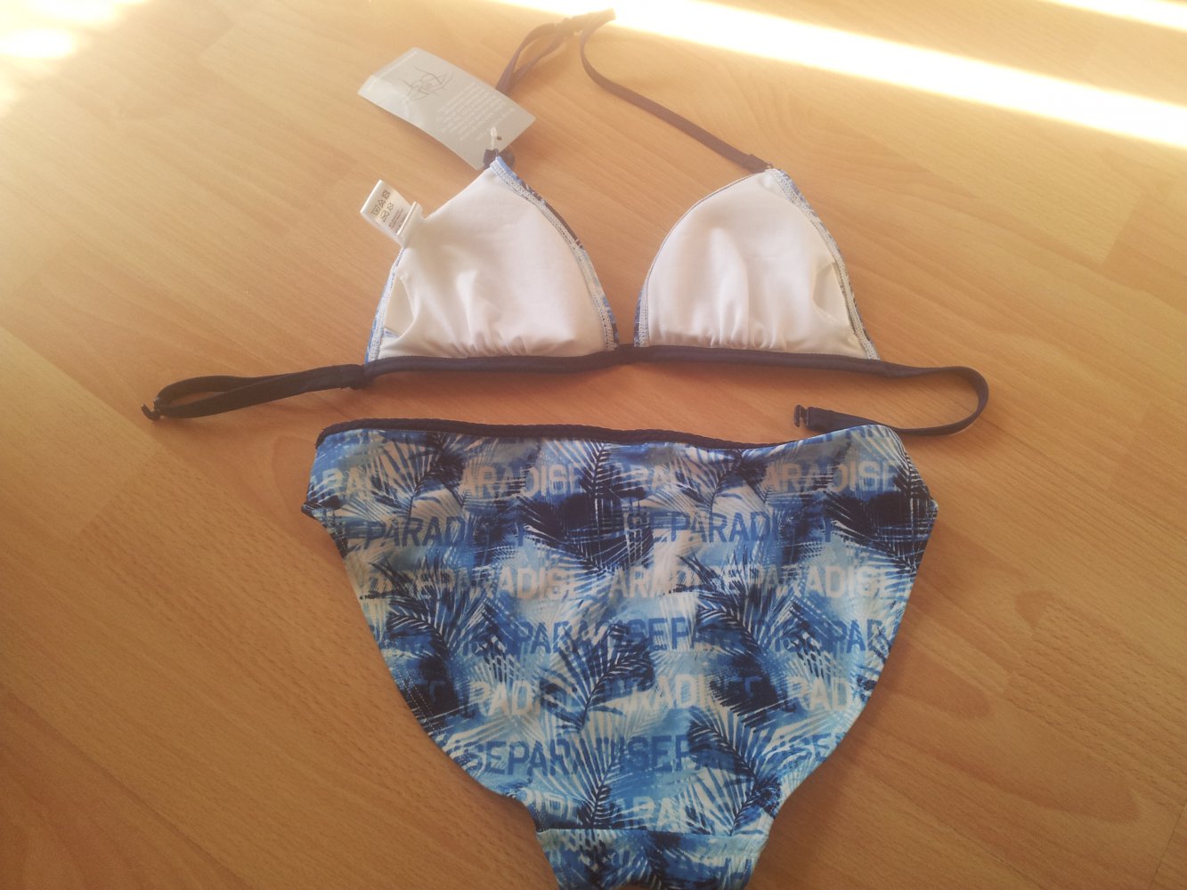  Bikini dunkelblau hellblau weiß Gr. 146/152 NEU