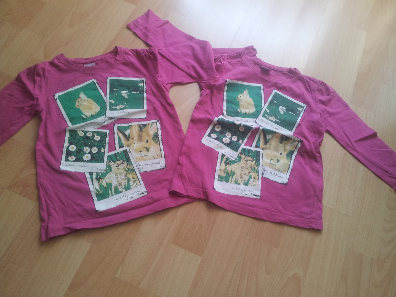  2x Pullover pink rosa Hasen Kaninchen Gr. 104 Zwillinge