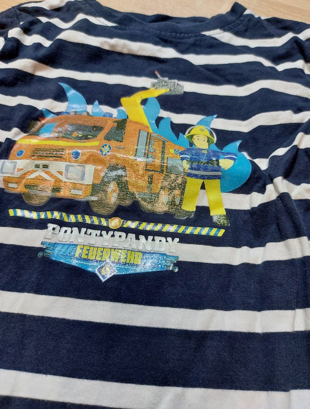 Gestreiftes Langarmshirt Feuerwehr Mann Sam Größe 116