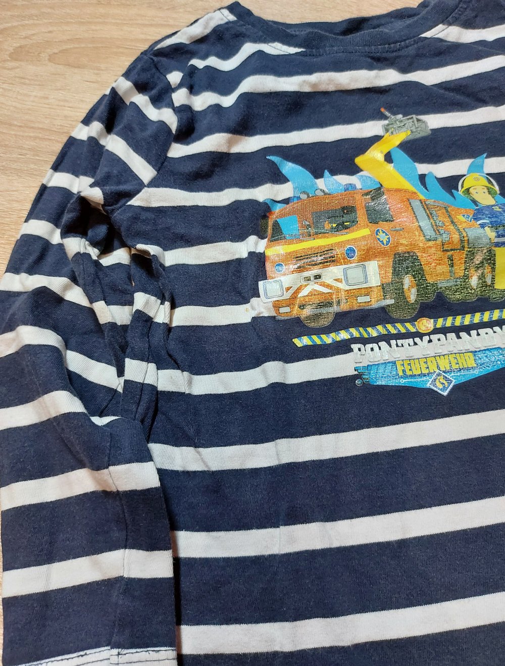 Gestreiftes Langarmshirt Feuerwehr Mann Sam Größe 116