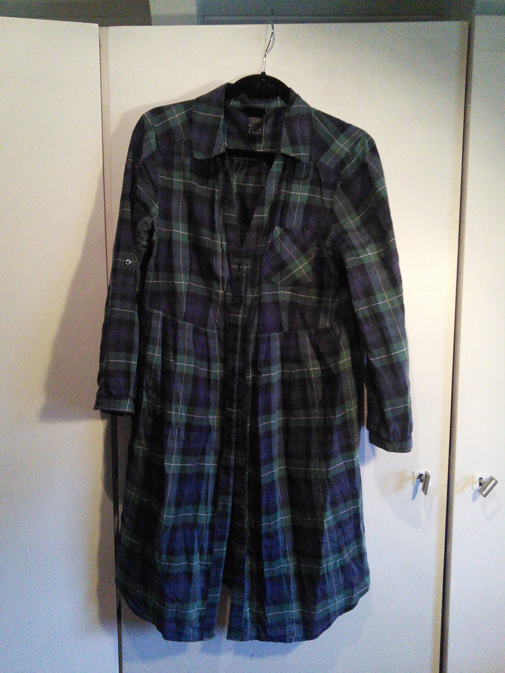 Britische Karo-Longbluse