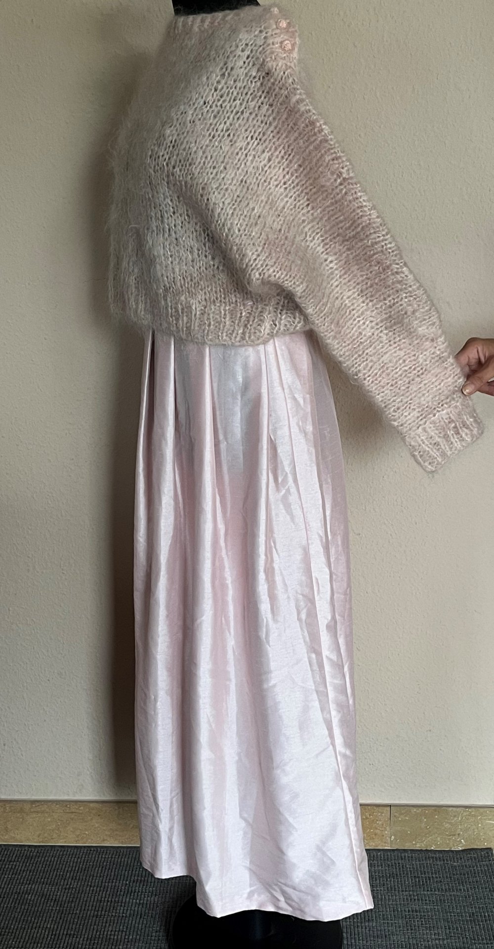 Liz Claiborne First Issue Maxirock Gr.36 Petite Wildseiden Optik Rose