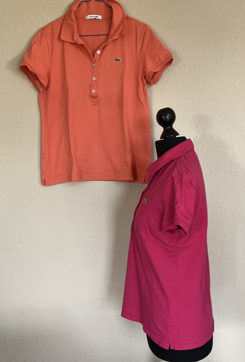 2 Lacoste Polo Shirts Gr.40/M Pink und Apricot