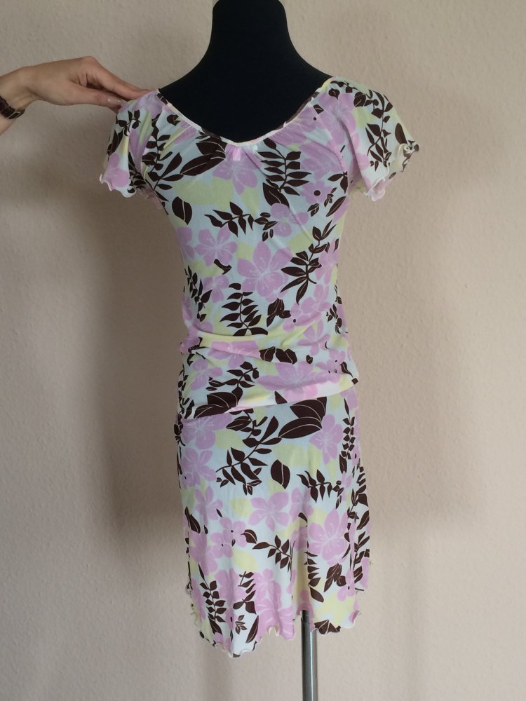 Net Urban Blumen Feen Mesh Kleid Pastell Farben Gr. S/XS,