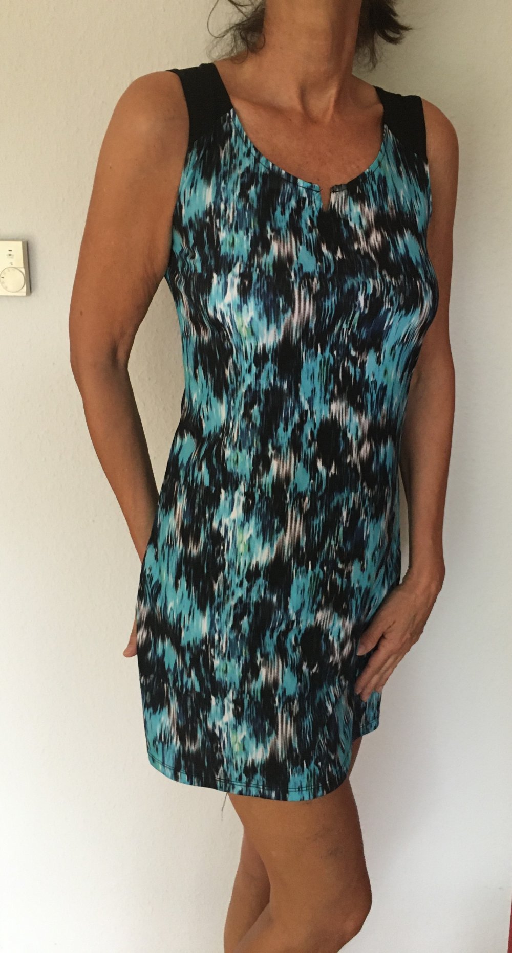 Gina Benotti Sommerkleid Gr.S schwarz / türkis neuwertig