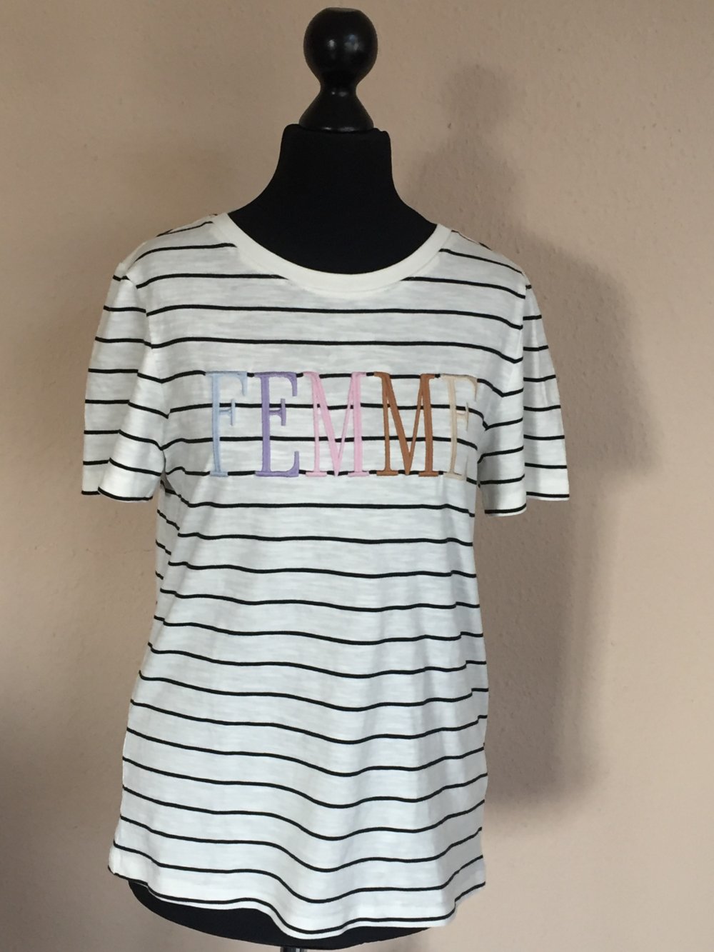 EDC Sailor Ringelshirt Gr.S mit Femme Aufschrift bestickt