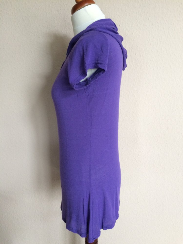 Fashion Elle leichter kurz Arm Long Shirt Hoodie Gr.36/ T1 lila