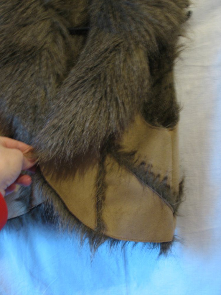 Leder weste mit Fell Gr. M