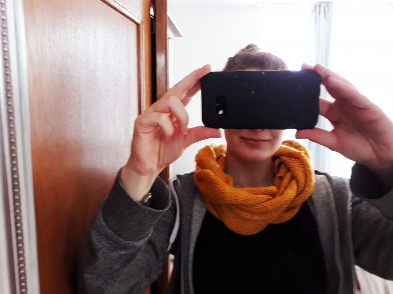 Senfgelber Schal geflochten Wolle? Strick Herbst Frühling Winter