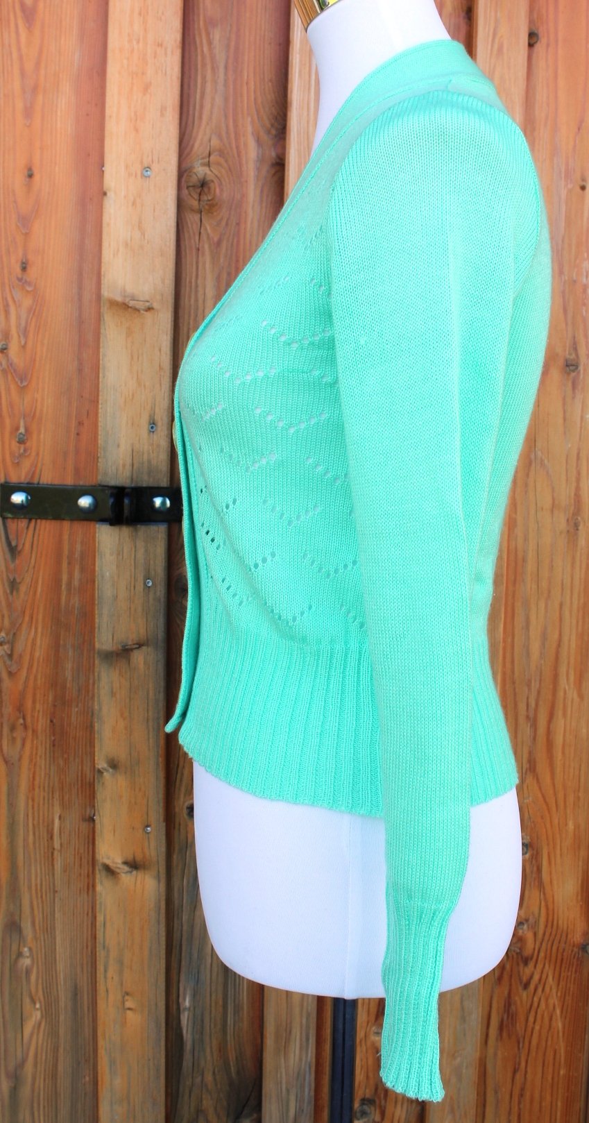 mintgrüne True Vintage Weste, Elcoseta, ca. Größe 34-36, Rockabilly, 1950er