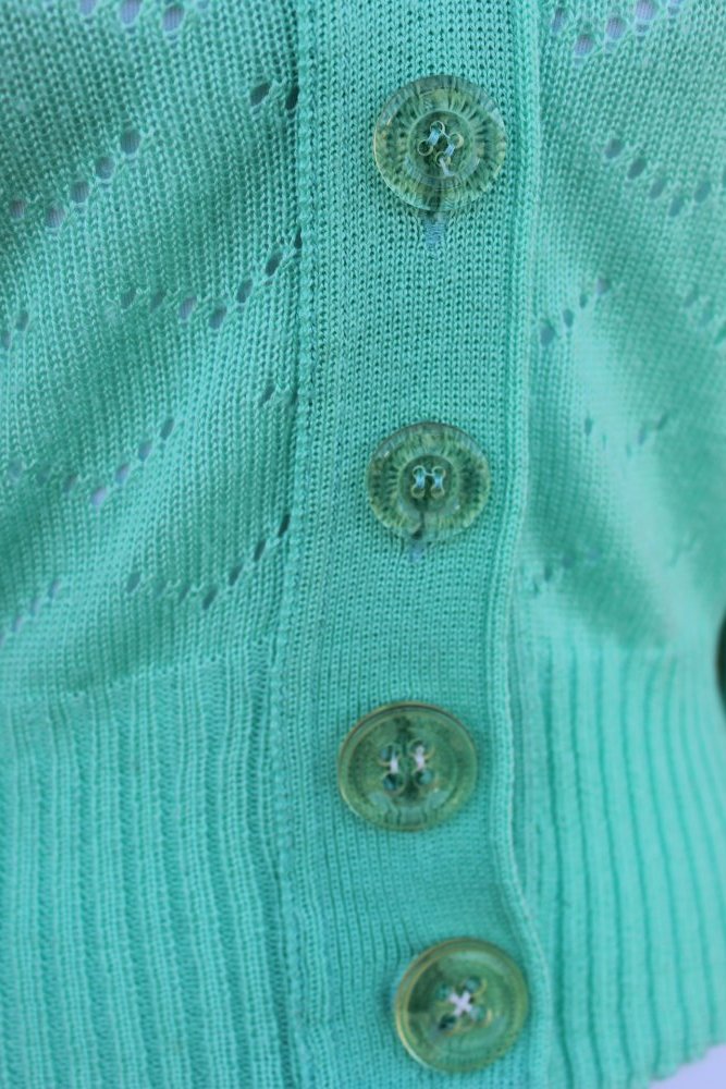 mintgrüne True Vintage Weste, Elcoseta, ca. Größe 34-36, Rockabilly, 1950er