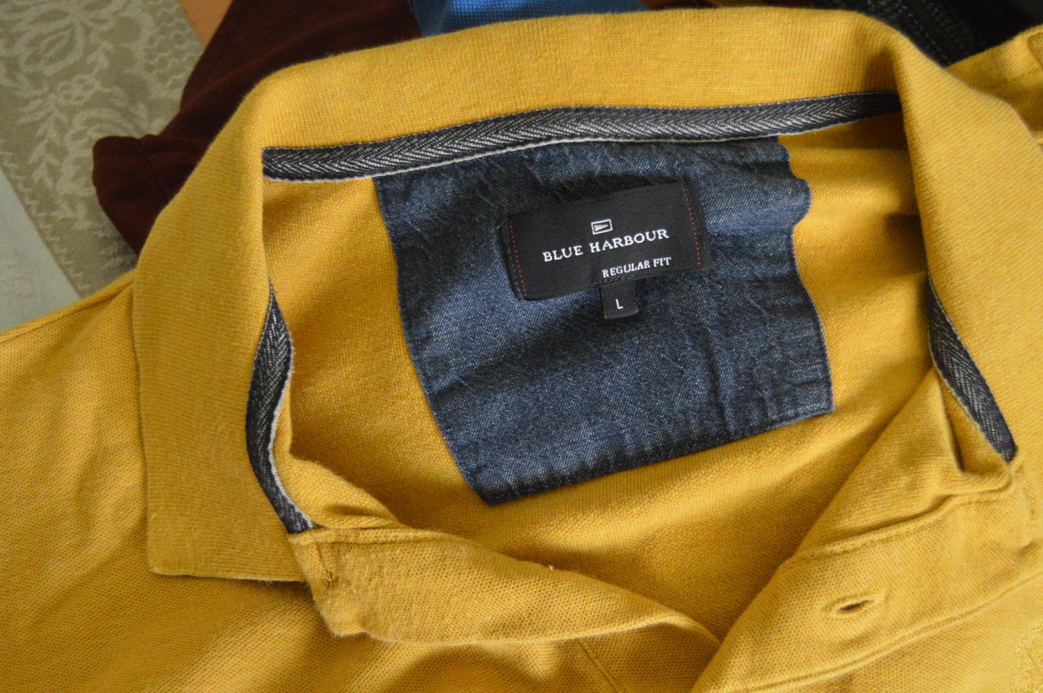 Blue Harbour Polo Herren gr.L regular fit senfgelb