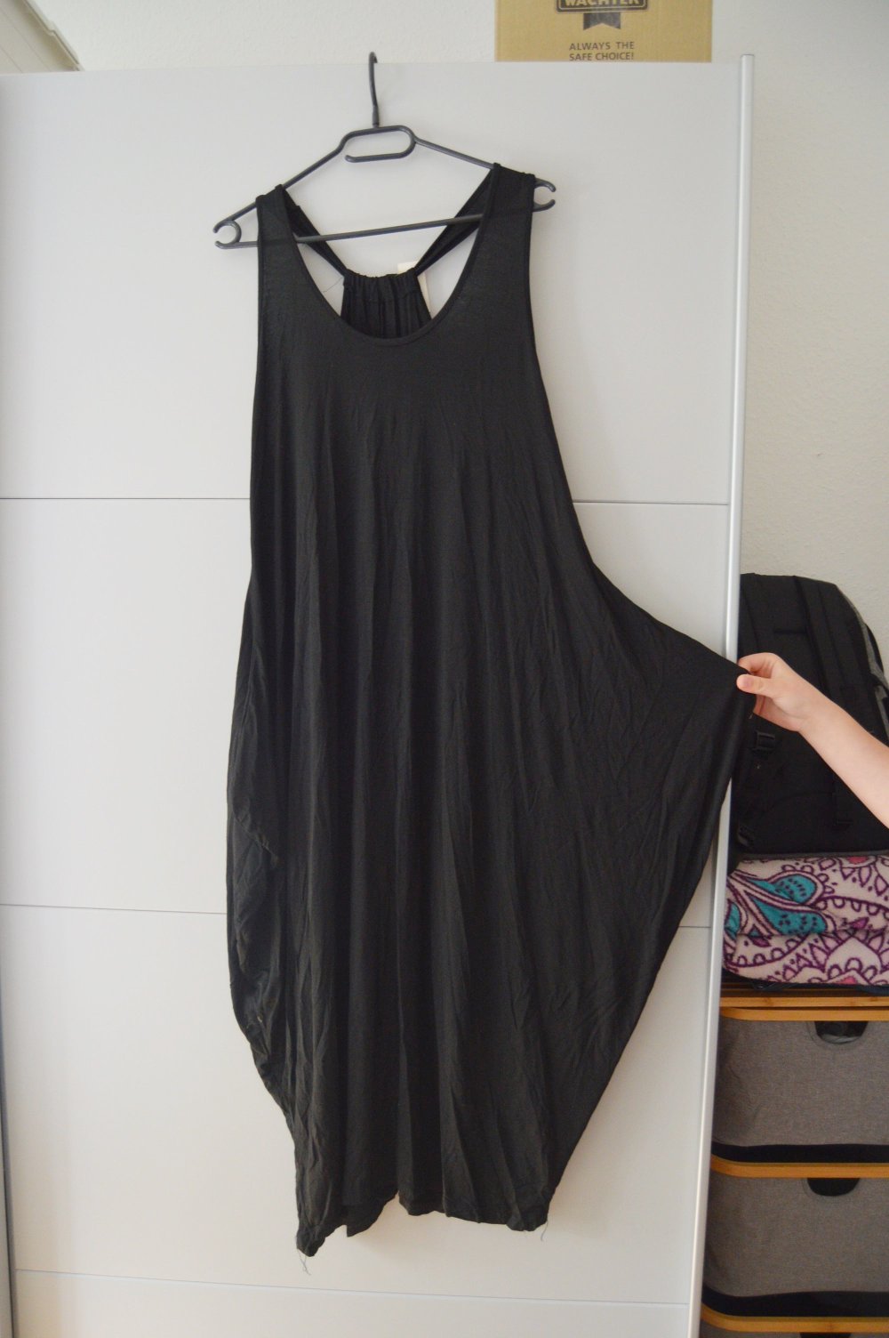 Made in Italy Kleid lässig locker stretch schwarz 42 44 L XL