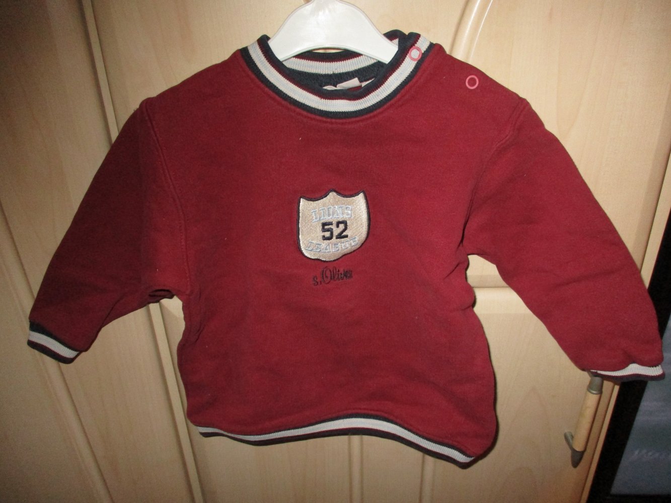 s.oliver,grösse 80,pullover,bordauxrot,druckknöpfe,baumwolle,top