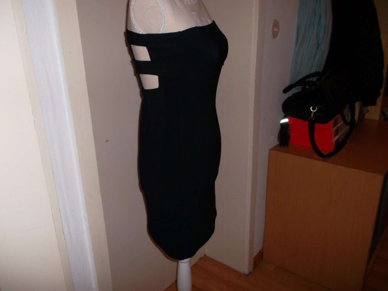 sexy trägerloses kleid,schwarz,grösse m/38