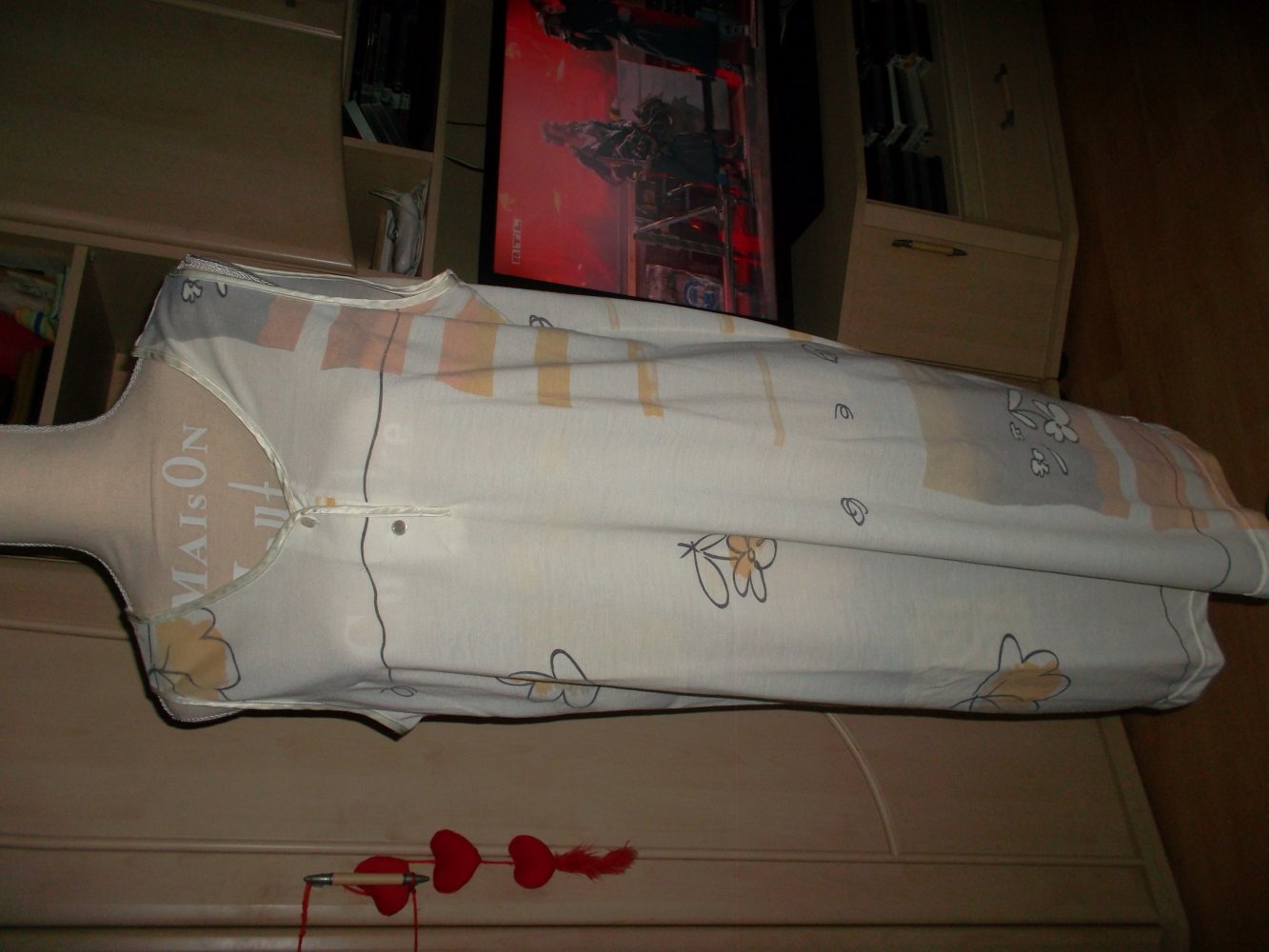 neuwertiges ärmelloses nachthemd,grösse l