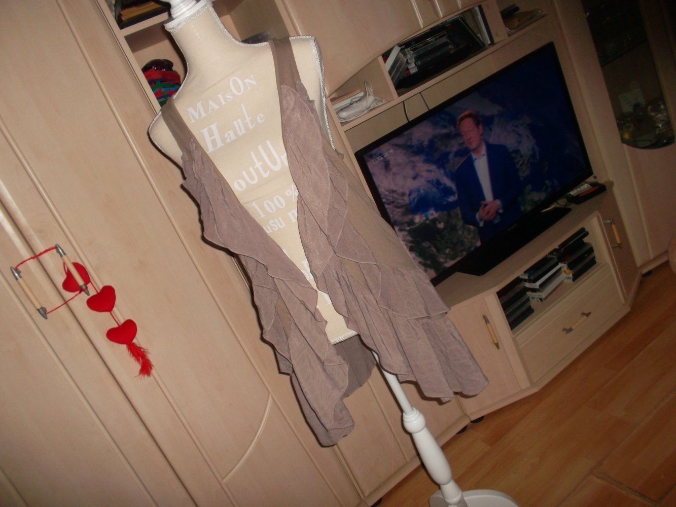 neu,longweste,braun/beige,h&m,gr. s