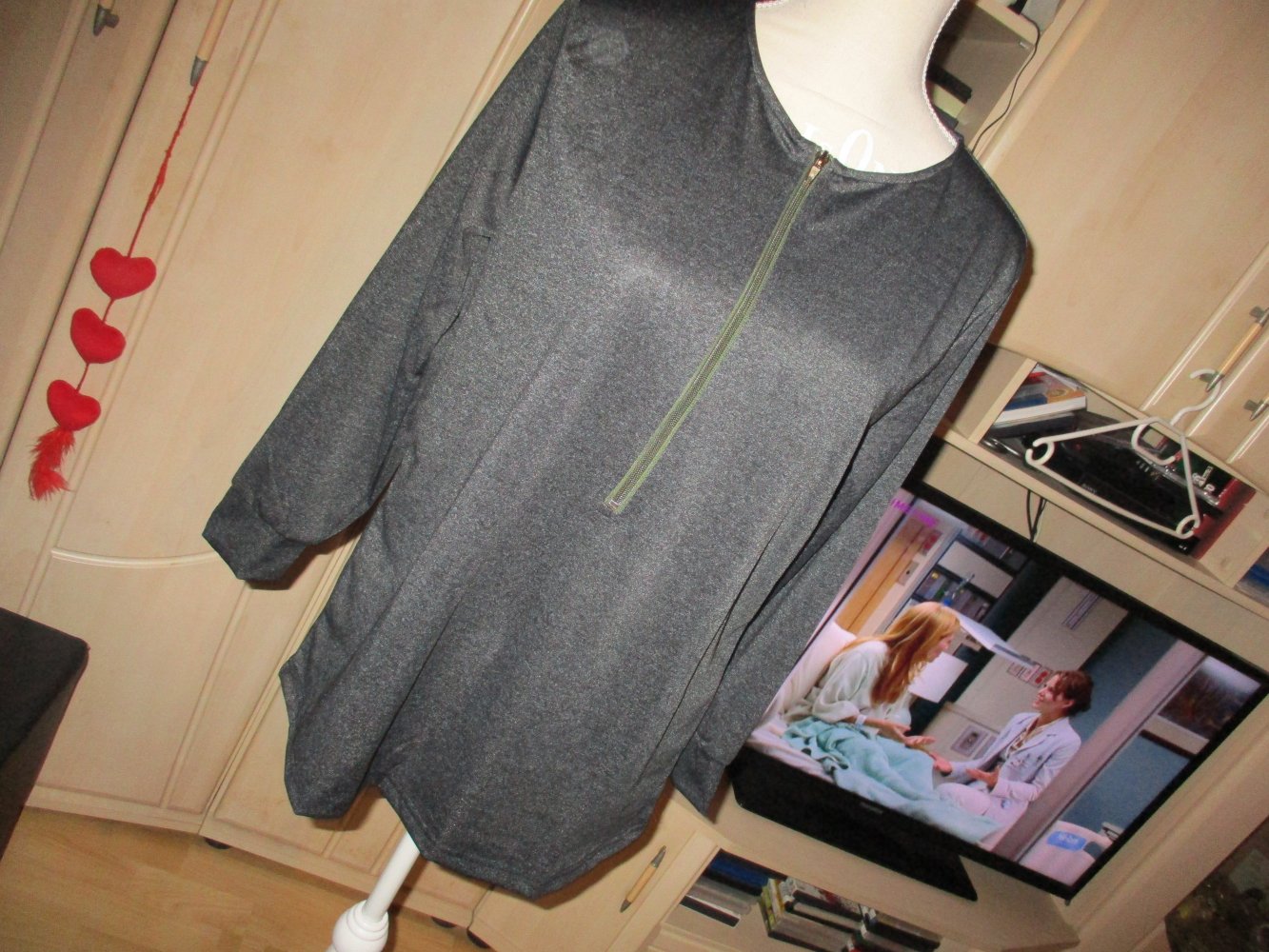 neues düsses ( sommer ) shirt,xl,schwarz,langärmig,baumwolle,reissverschluss