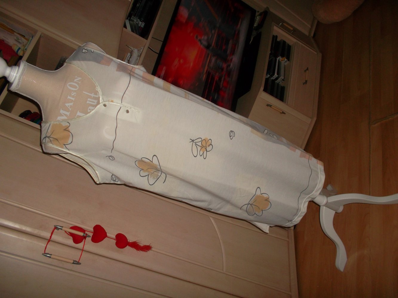 neuwertiges ärmelloses nachthemd,grösse l