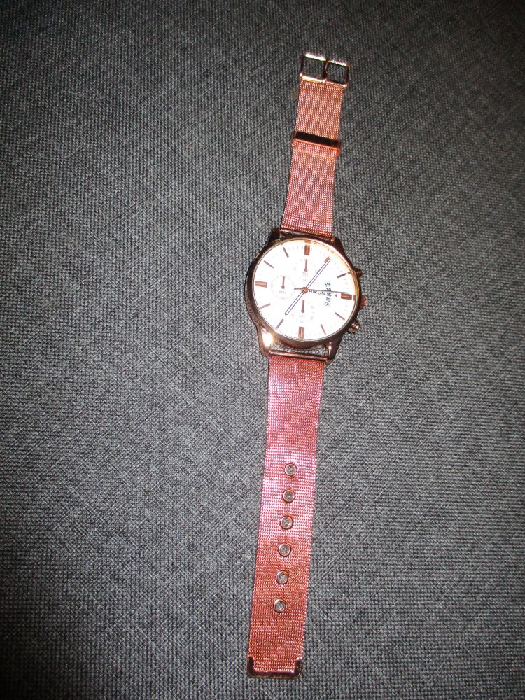 neue armbanduhr, brozefarben, glänzend, verstellbar