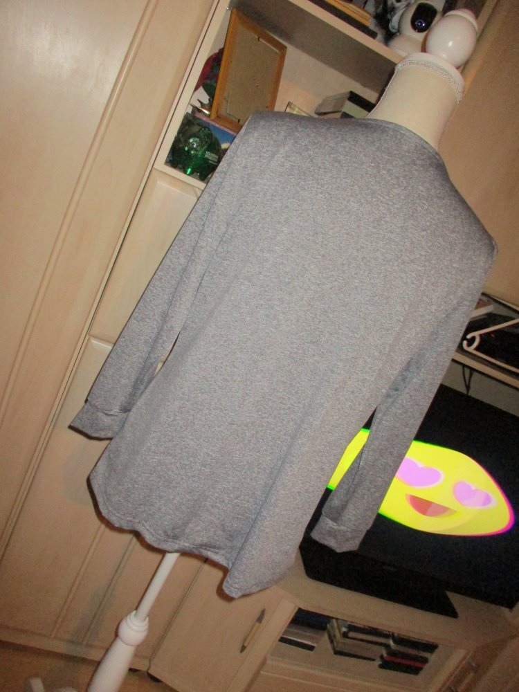 neu,dünnes ( sommer ) shirt,gr xl,grau/silber,baumwolle,reissverschluss