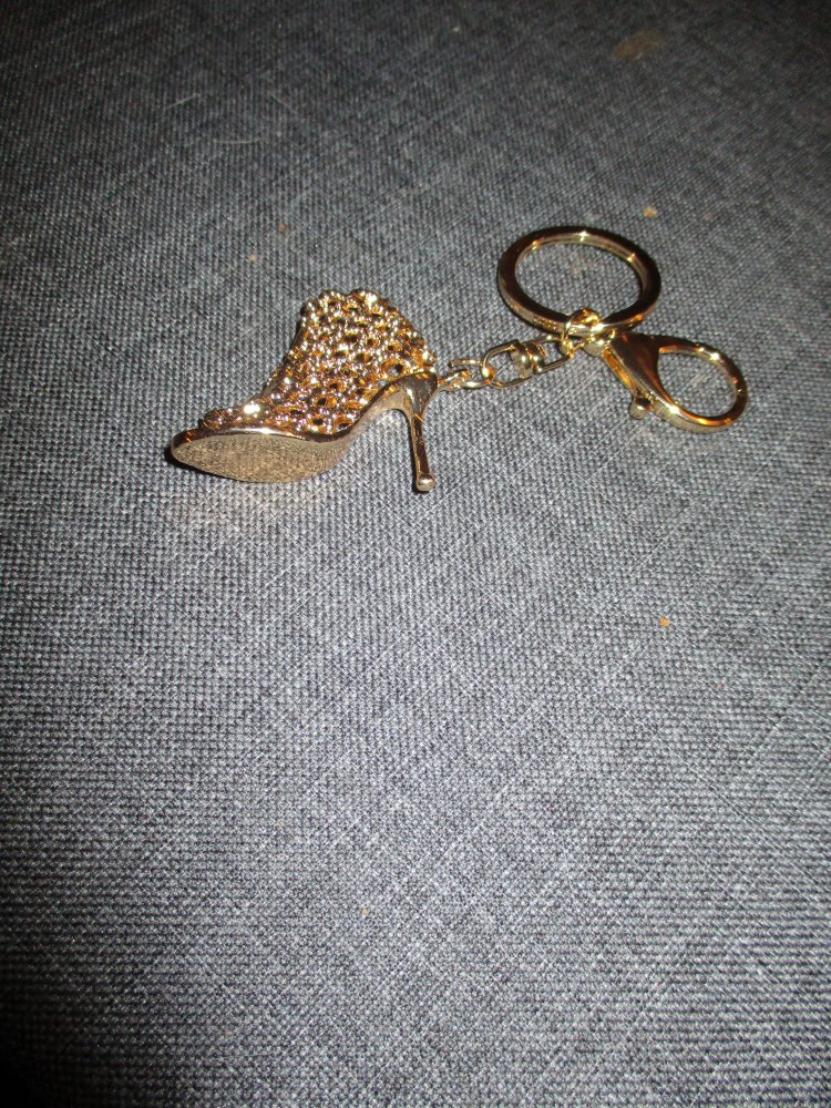 neu, (schlüssel) anhänger, high heels, goldfarben
