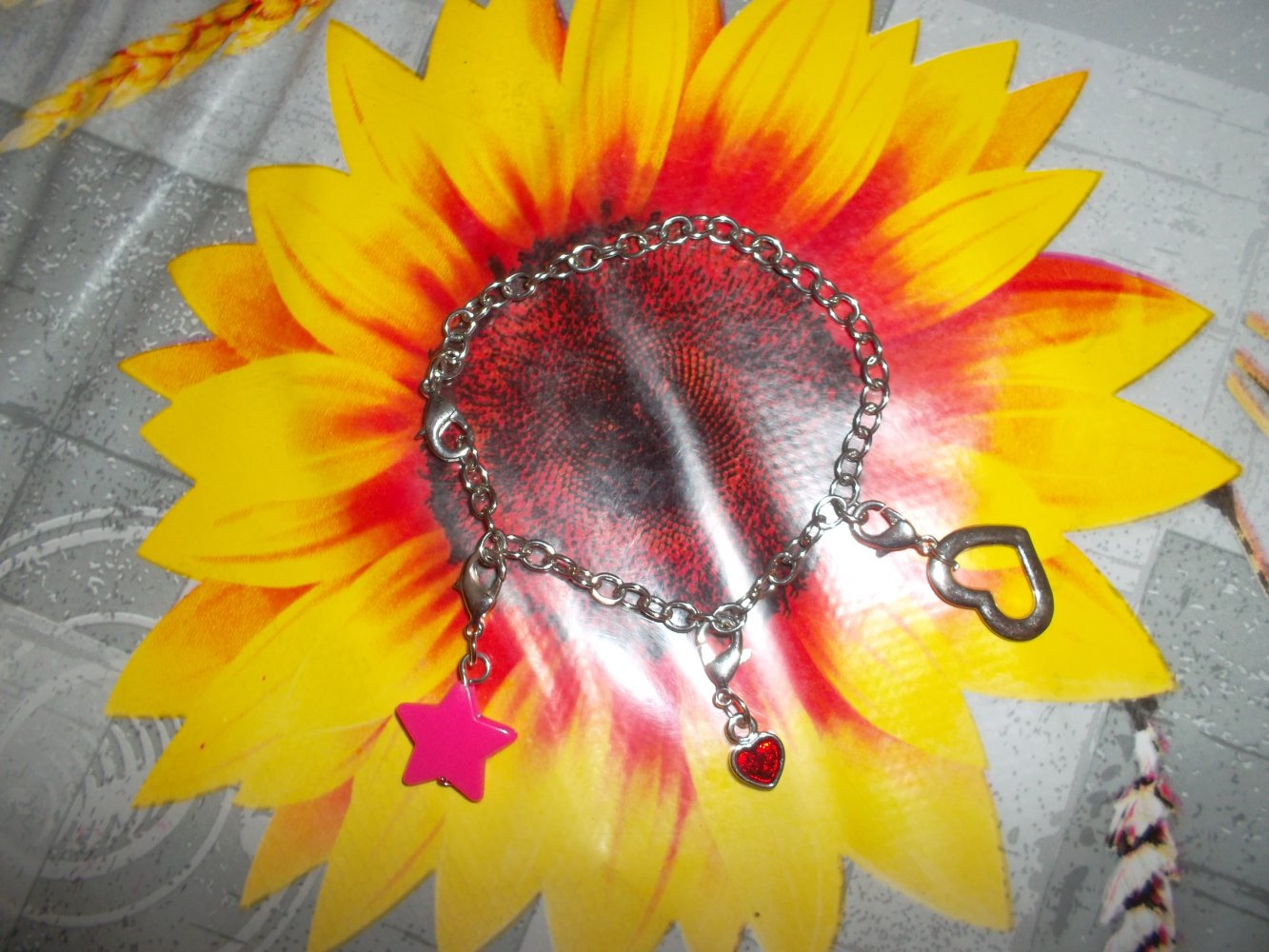 armkettchen,fusskettchen,verstellbar,3 anhänger,neu