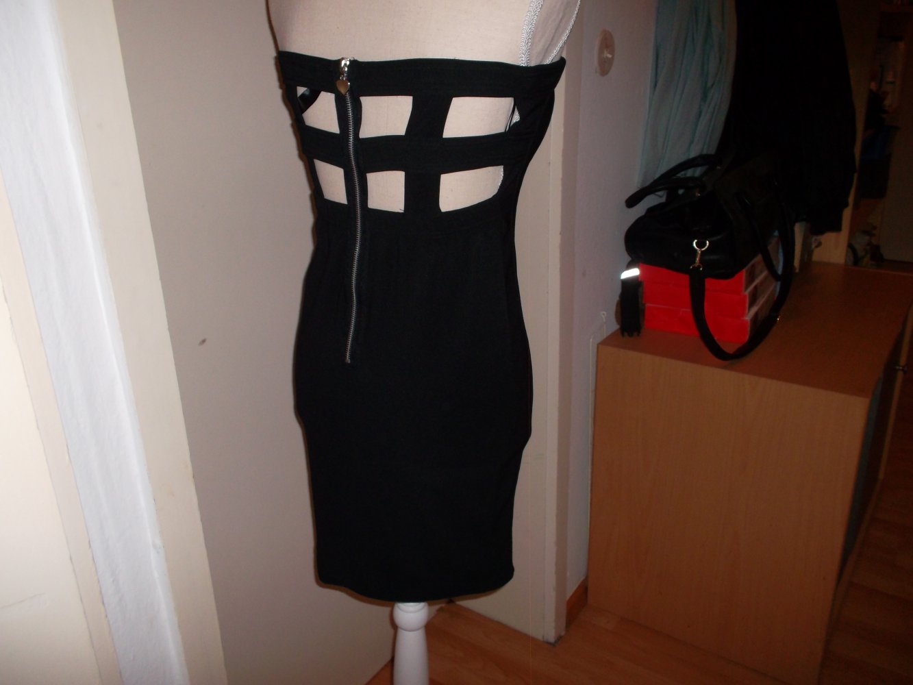 sexy trägerloses kleid,schwarz,grösse m/38