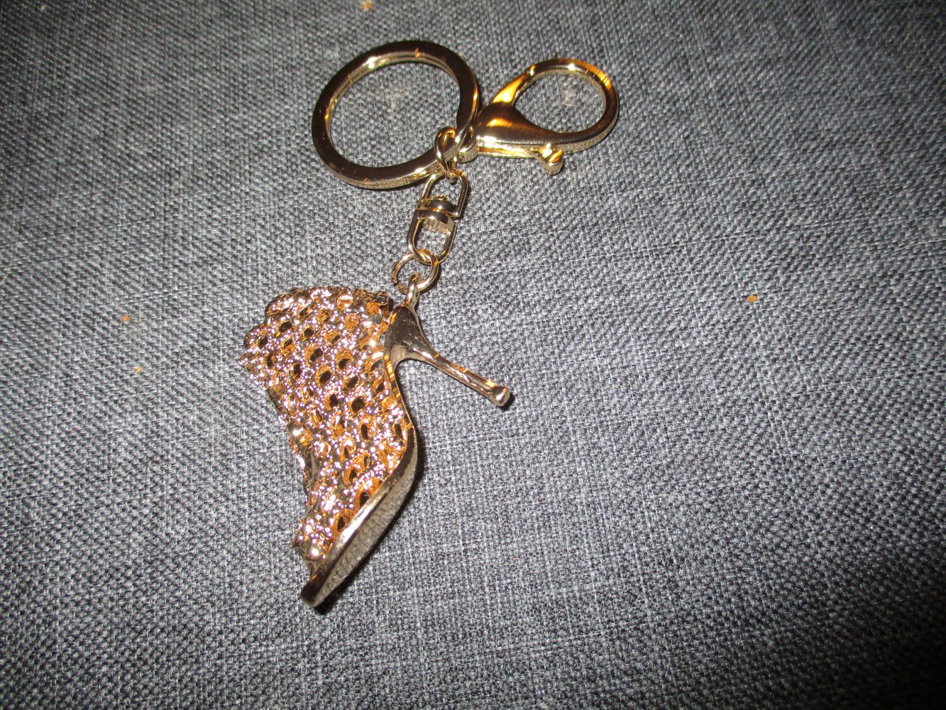 neu, (schlüssel) anhänger, high heels, goldfarben
