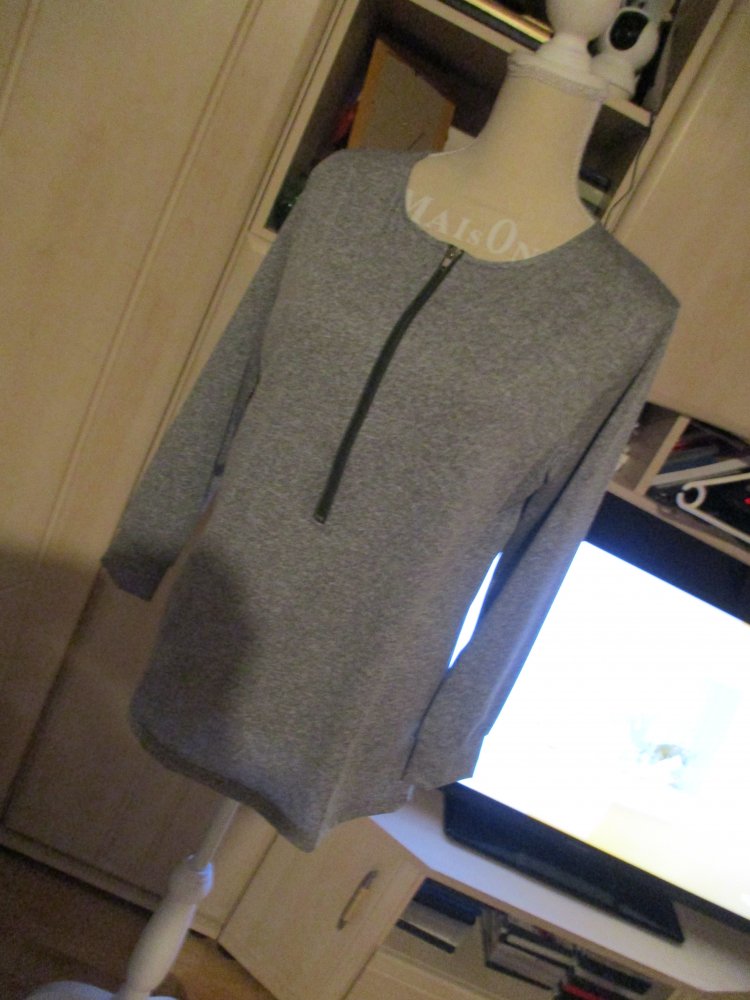 neu,dünnes ( sommer ) shirt,gr xl,grau/silber,baumwolle,reissverschluss