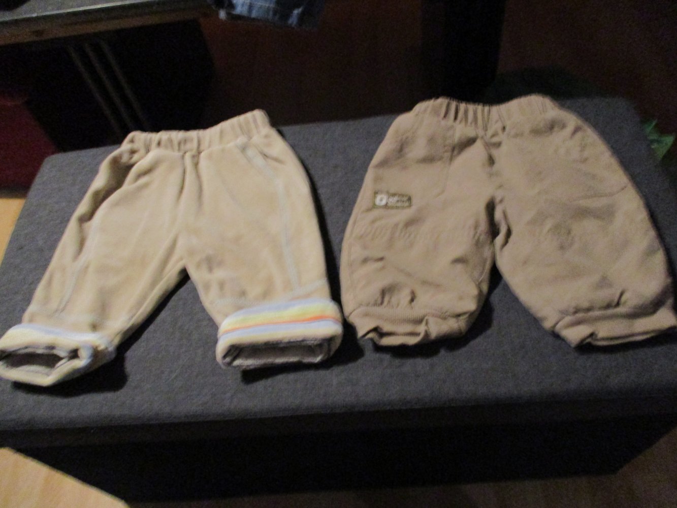 neu, 2 kuschelige babyhosen, gr. 62, beige, gummibund