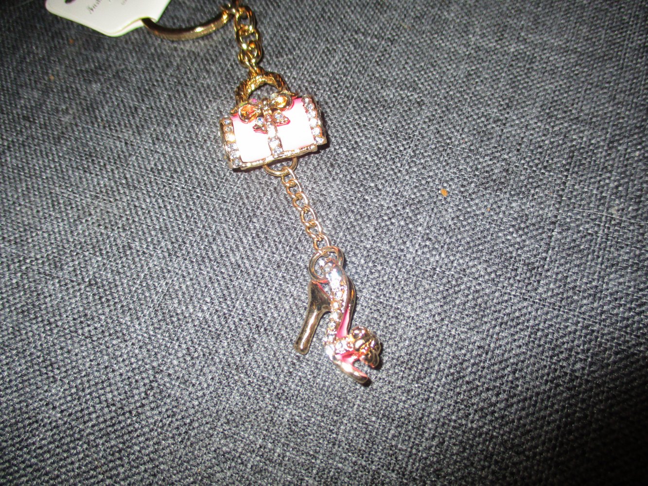 neu, ( schlüssel ) anhänger, pink/goldfarben, high heels, handtasche