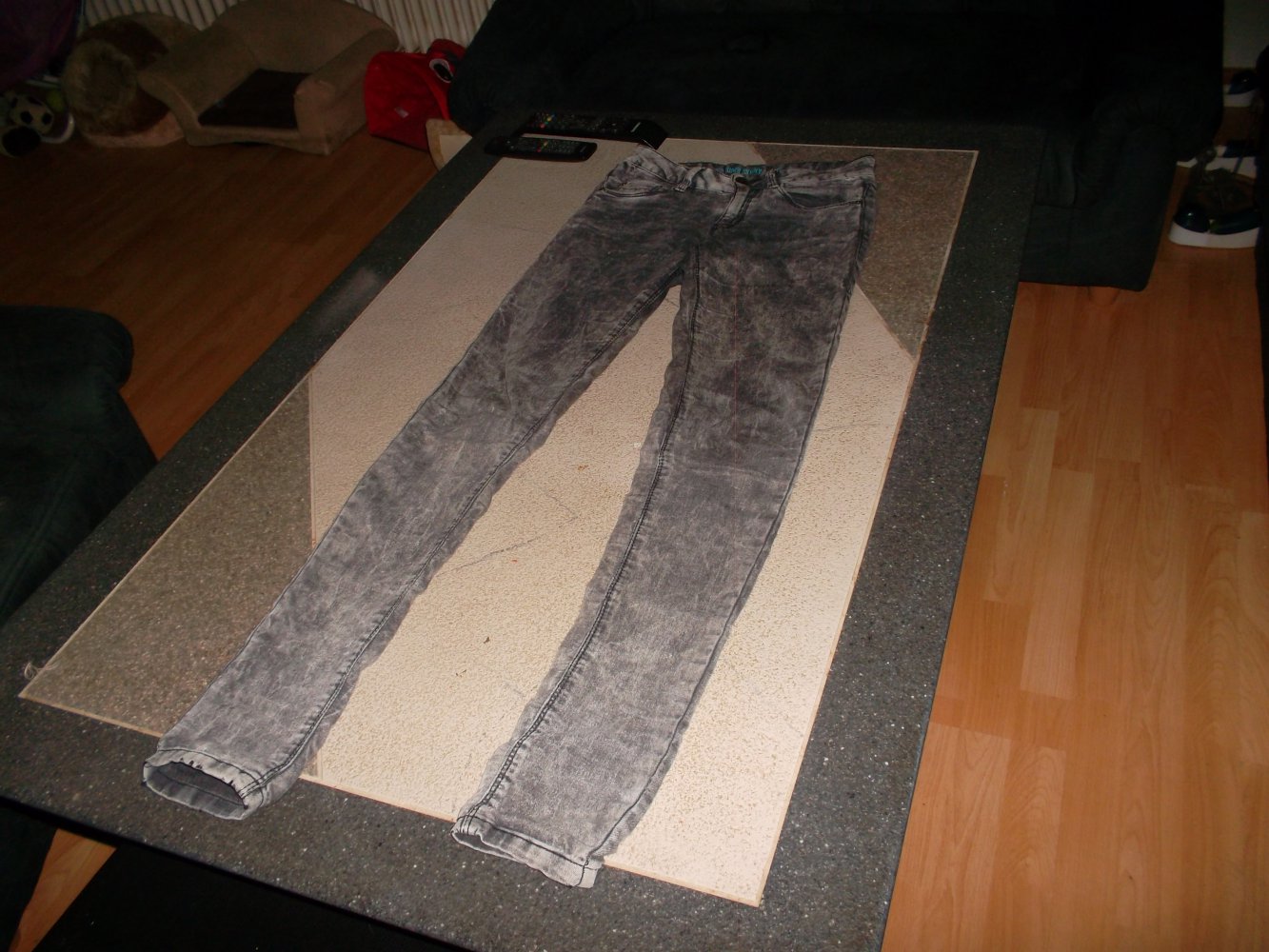 hose,ultra soft super skinny,grau gemustert,grösse 34