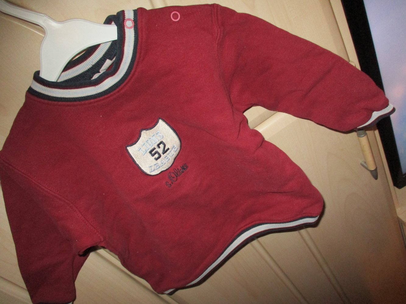 s.oliver,grösse 80,pullover,bordauxrot,druckknöpfe,baumwolle,top