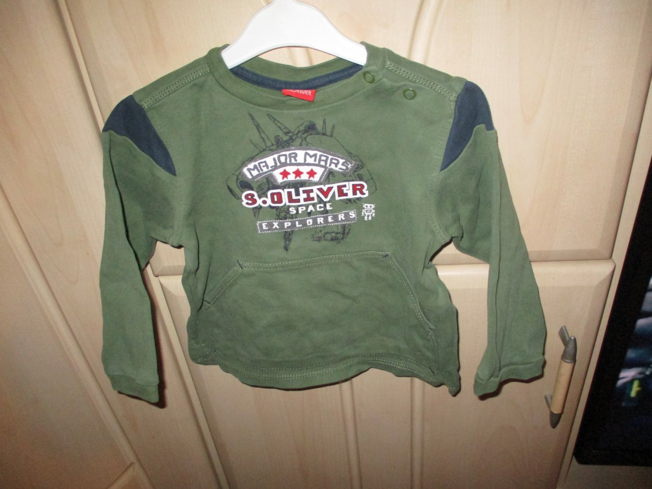 s.oliver,toller pullover,grün,grösse 80,bauchtasche,baumwolle,top