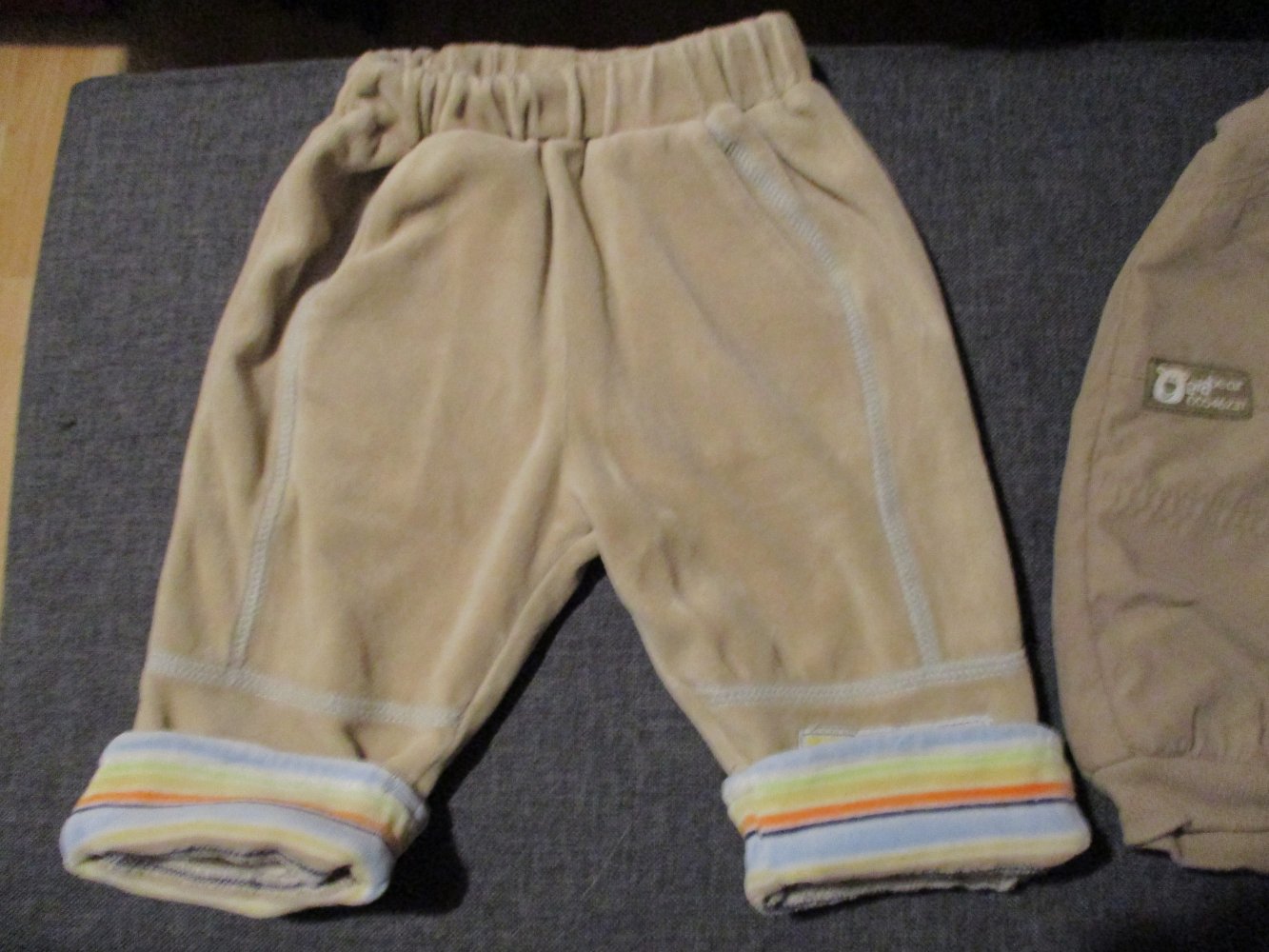neu, 2 kuschelige babyhosen, gr. 62, beige, gummibund