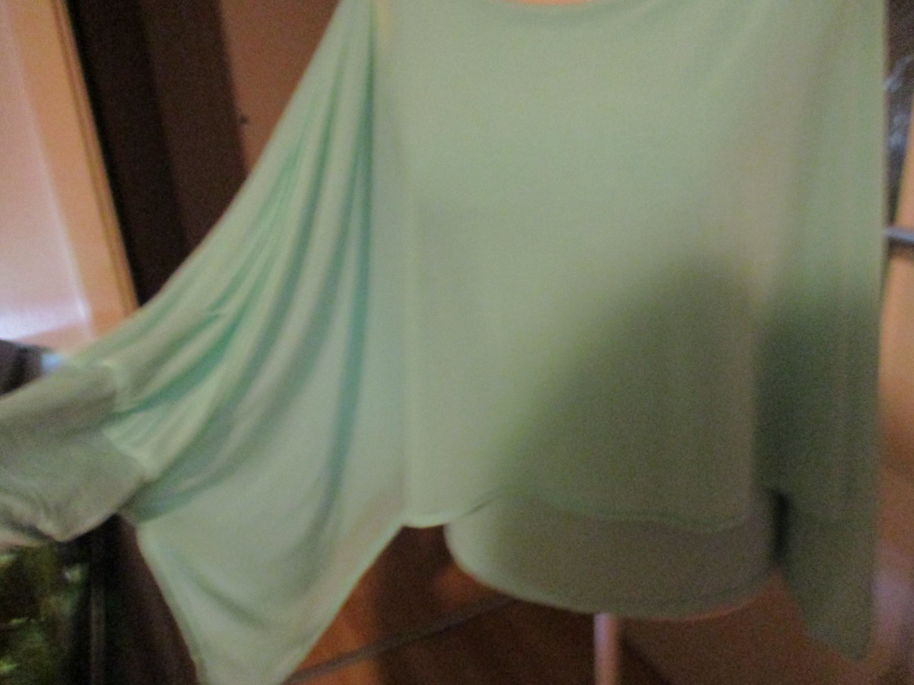 neu, schickes damenoberteil, bluse, türkis, doppellagig, weit, gr m, viskose, elastan